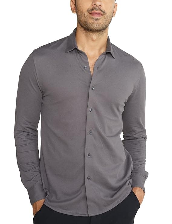 Steel Blue Plain Slim Fit Casual Shirt