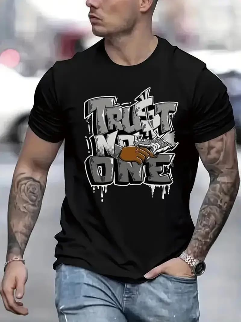 Men Black Graphic Printed Oversized T-Shirt Urban Streetwear