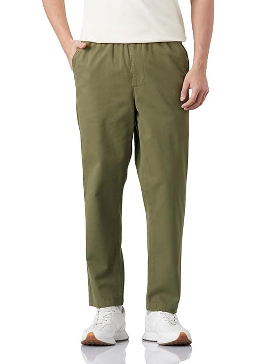 Olive Casual Straight Fit Pants